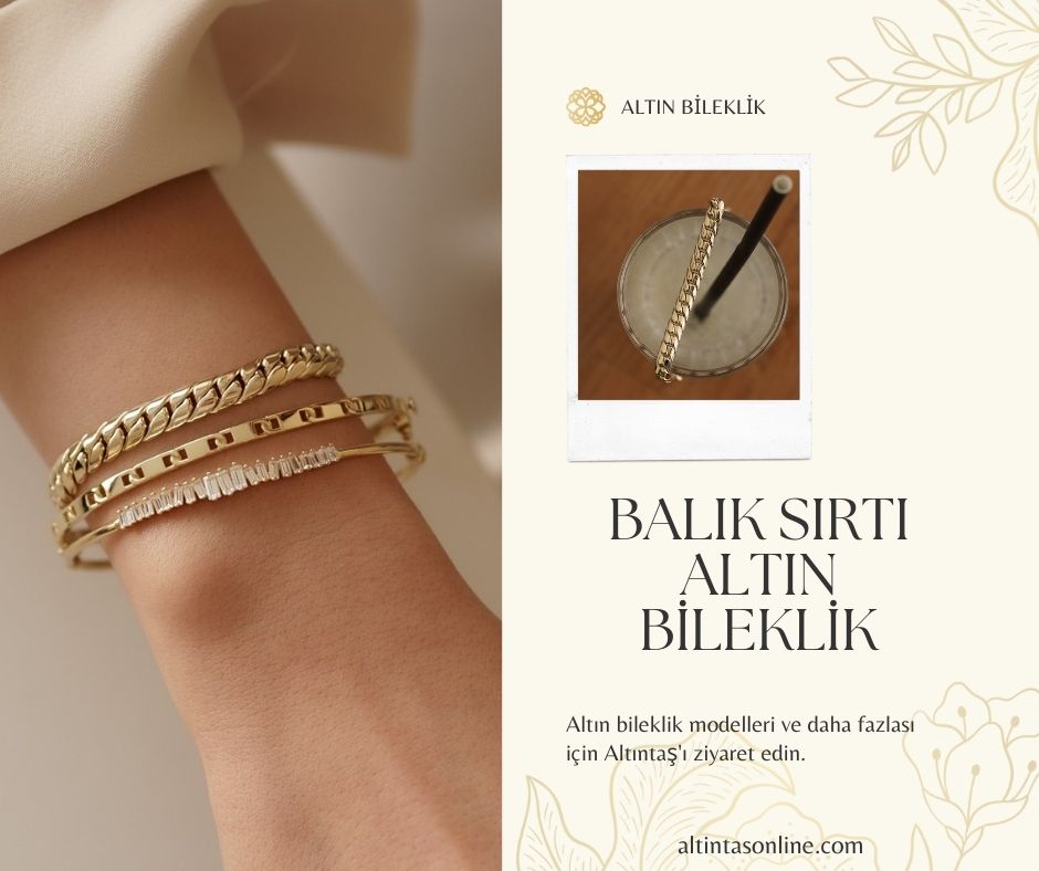 balık sırtı altın bileklik