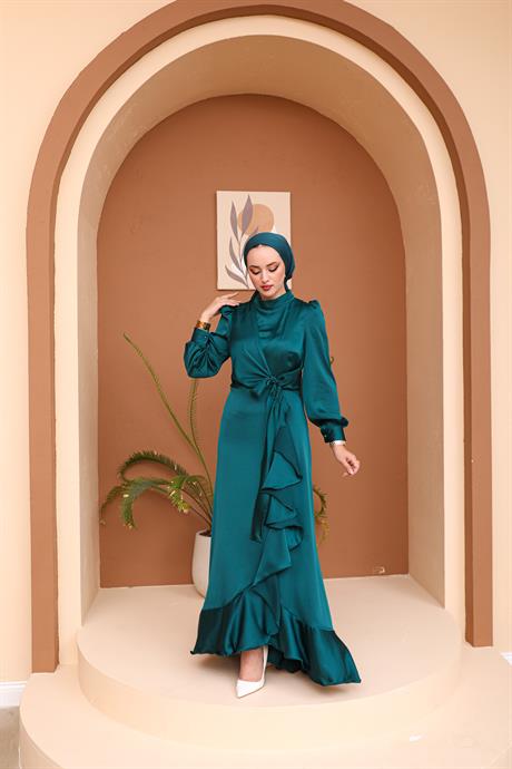 tesettür saten abiye