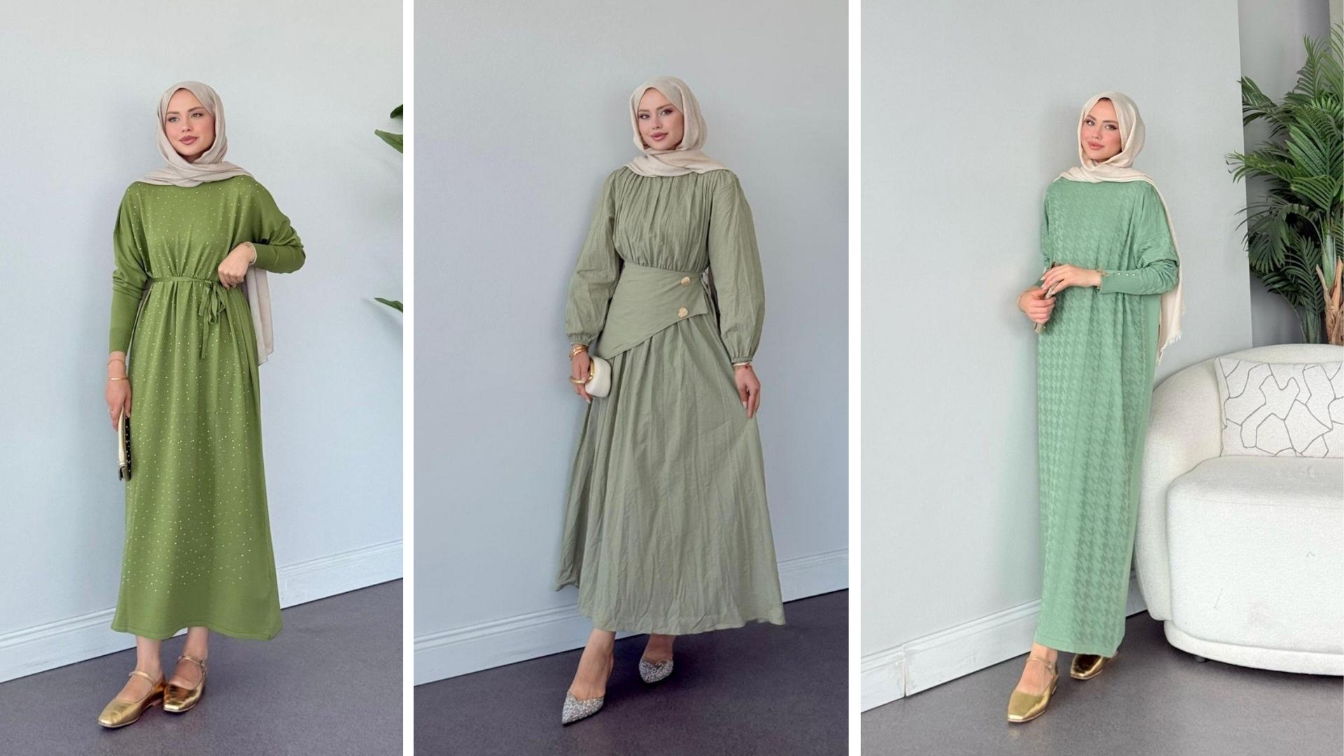 Yeşil Tesettür Elbise Üzerine Hangi Şal Modelleri Yakışır?