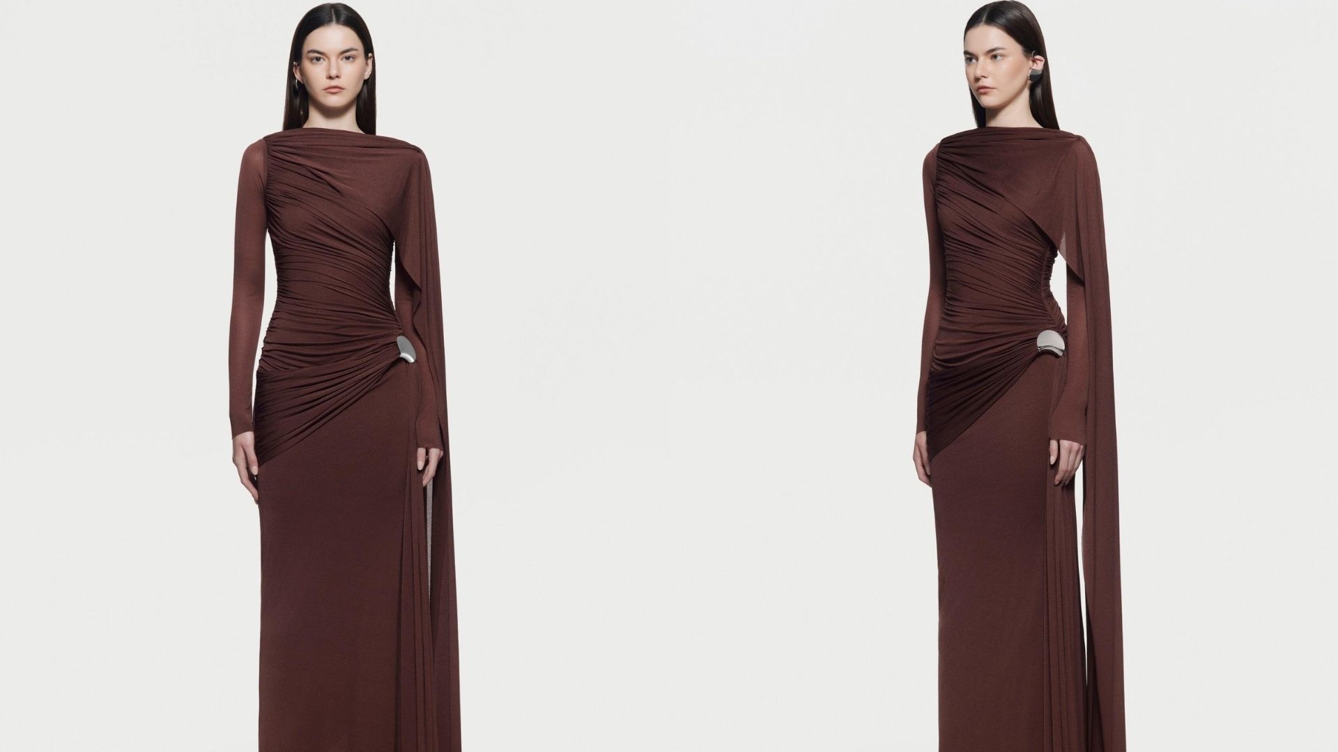 Uzun Kahverengi Elbise Nasıl Kombinlenir?